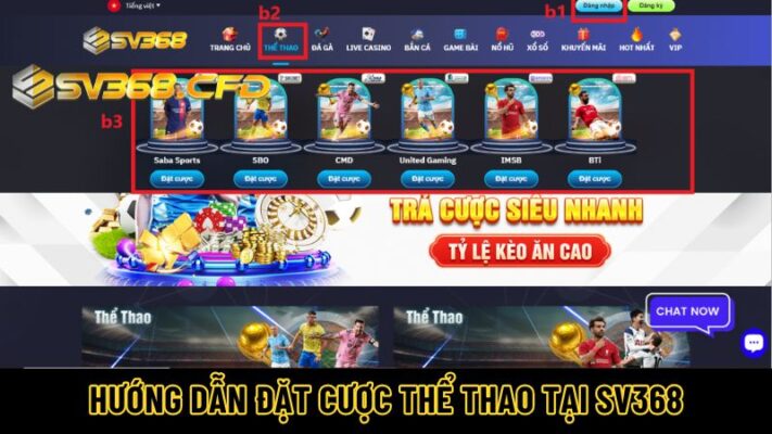 Hướng dẫn đặt cược thể thao tại SV368