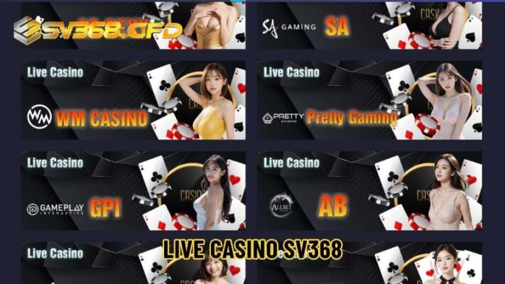 Sảnh Live Casino SV368 với các nữ dealer xinh đẹp